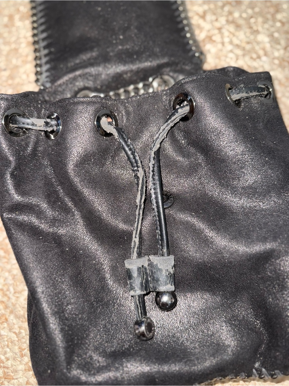Stella McCartney Black Chain-Trim Shoulder Bag FLAWS - Picture 3 of 8